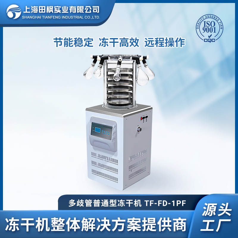 实验室冷冻干燥机 真空冷冻干燥机原理 上海田枫冻干工厂  TF-FD-1PF多歧管普通型