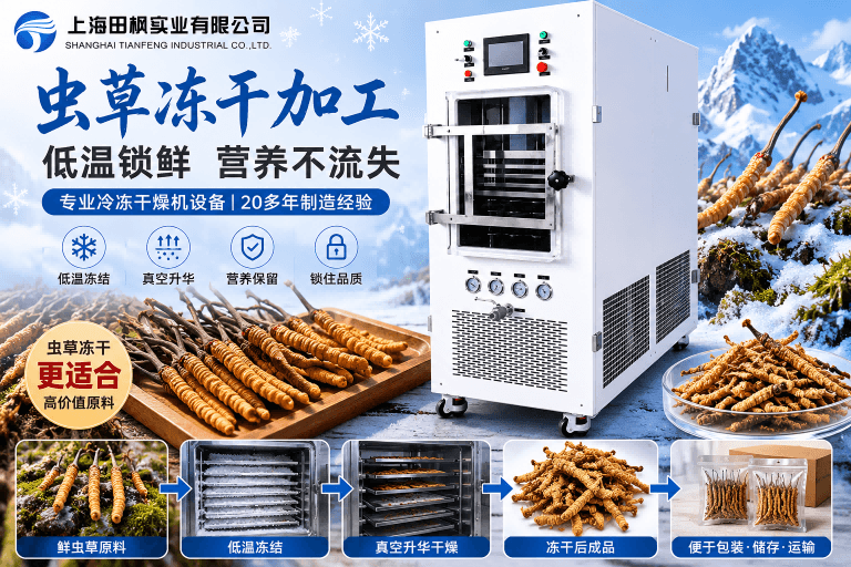 虫草上市季，为什么越来越多加工企业选择冷冻干燥机？